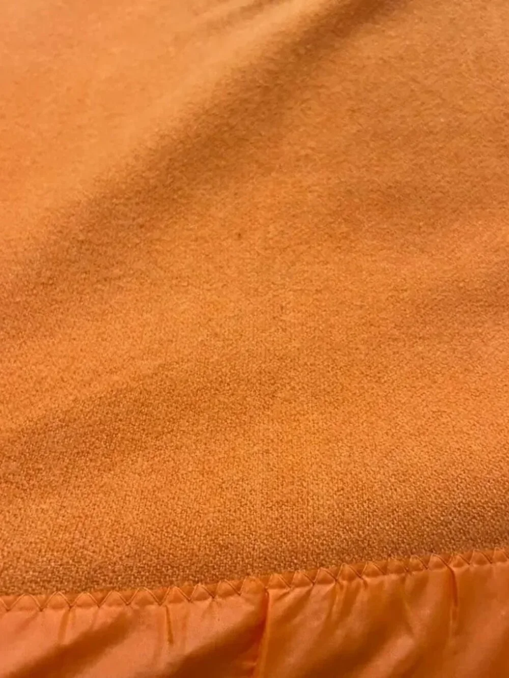 Unbranded Wool Blanket Peach Color Ruffle Trim 63x 85